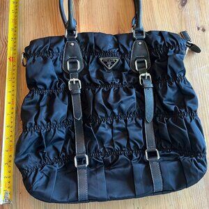 Black Ruffle Prada Purse